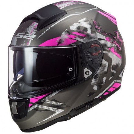 Casco integral LS2 FF397 Vector Evo Stencil Matt Black Pink