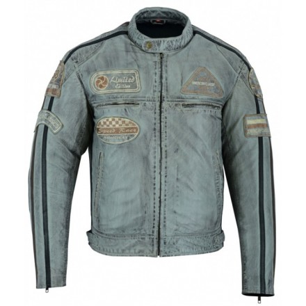 Chaqueta de cuero Bstar BSM-7870 Classic Gris