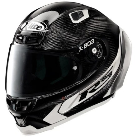 CASCO X-LITE X-803 RS Ultra Carbon Hot Lap Black White