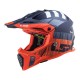 Casco infantil cross LS2 MX-437 Fast Evo Mini Xcode Naranja Flúor y Azul mate