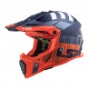 Casco infantil cross LS2 MX-437 Fast Evo Mini Xcode Naranja Flúor y Azul mate
