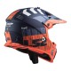 Casco infantil cross LS2 MX-437 Fast Evo Mini Xcode Naranja Flúor y Azul mate