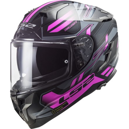 Casco integral LS2 FF327 Challenger Spin Titanium Fluo Pink