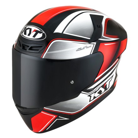 Casco KYT TT-Course Tourist Negro-Rojo Flúor