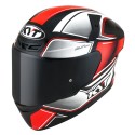 Casco KYT TT-Course Tourist Negro-Rojo Flúor