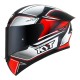 Casco KYT TT-Course Tourist Negro-Rojo Flúor