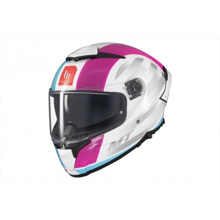 Casco MT FF118SV Thunder 4 SV Treads C8 Gris Azul Rosa Brillo