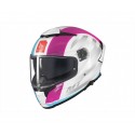 Casco MT FF118SV Thunder 4 SV Treads C8 Gris Azul Rosa Brillo