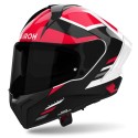Casco Airoh Matryx Thron Blanco Negro Rojo Brillo ECE 22.06