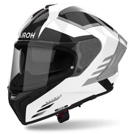 Casco Airoh Matryx Thron Blanco Negro Gris Brillo ECE 22.06