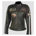 Chaqueta de cuero mujer Bstar BSM-2058D VINTAGE