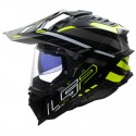 Casco LS2 MX 701 Explorer Carbon 2206 EDGE GL.BLACK H-V YELLOW
