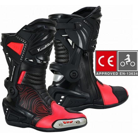 Botas moto racing KGT Assen Rojas