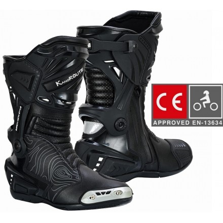 Botas moto racing KGT Assen Negras homologadas CE