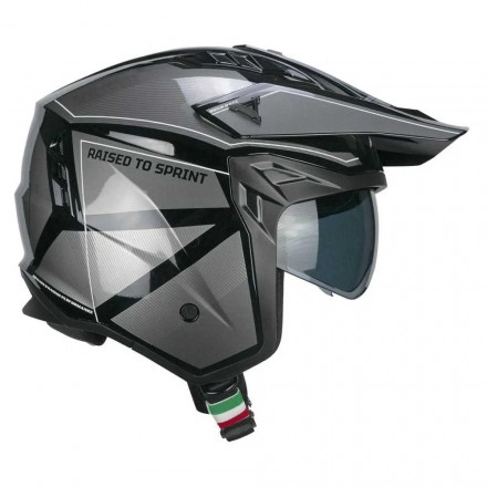 Casco jet-trial CGM 155S Rush Race Nero Grafite
