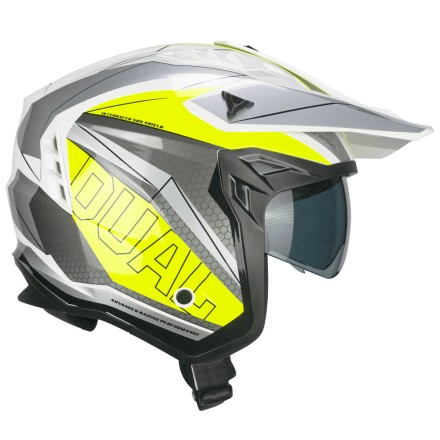 Casco jet-trial CGM 155G Rush Dual Bianco Giallo fluo