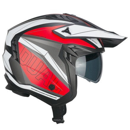 Casco jet-trial CGM 155G Rush Dual Nero Rosso opaco