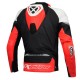 Chaqueta cuero IXON Vortex 3 blanco negro rojo
