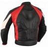 Chaqueta de cuero Goyamoto GM-166 color rojo-blanco-negro
