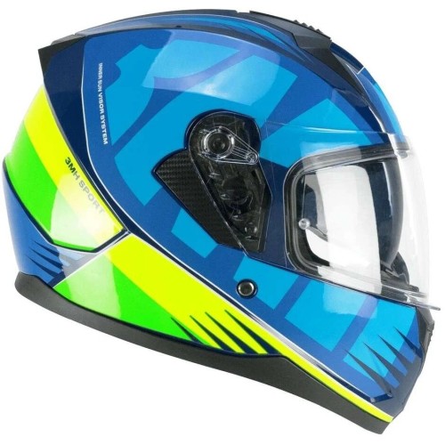 Casco integral SKA-P 3MHA Speeder Sport Blue Giallo tienda ropa Hospitalet
