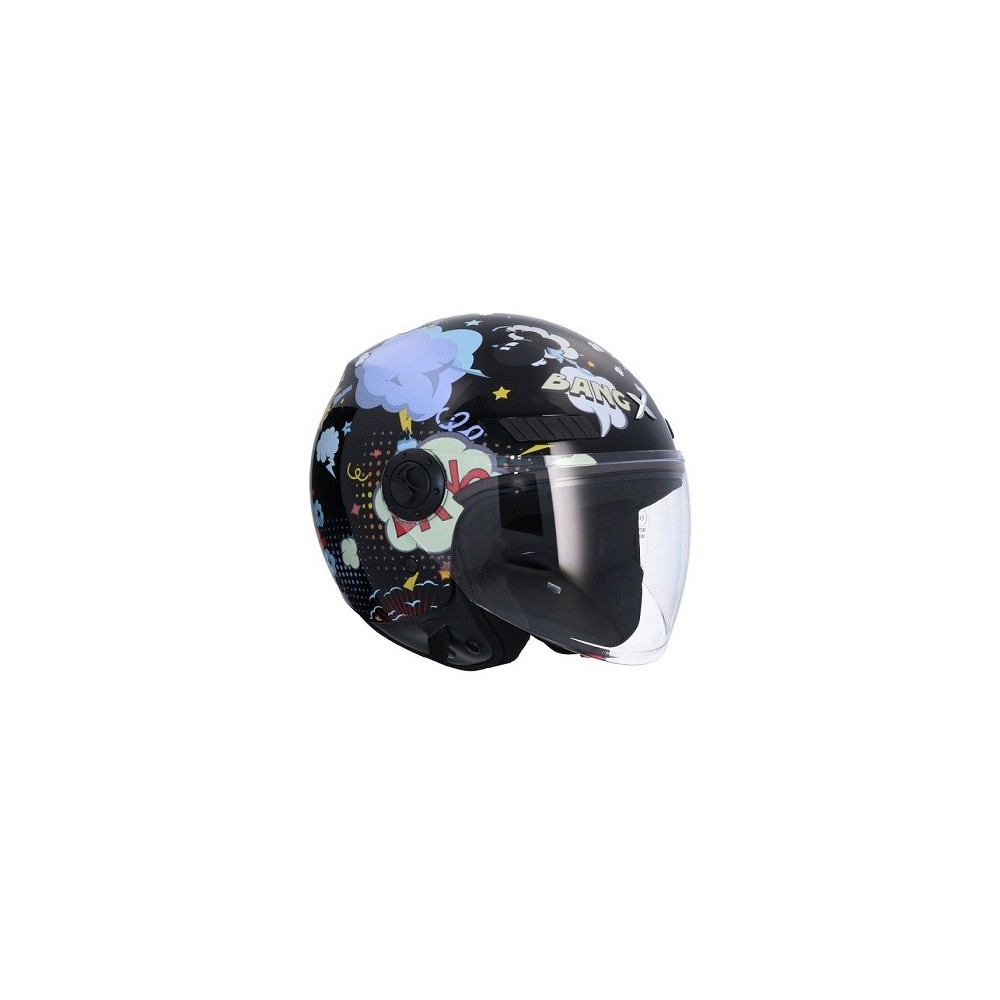 Casco de moto jet Shiro Kyoto Boom negro tienda motos Hospitalet
