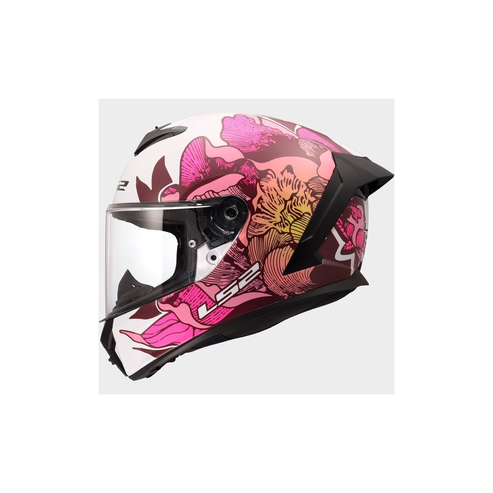 Casco moto integral LS2 FF820 Rapid III Poppies II White Pink tienda motos
