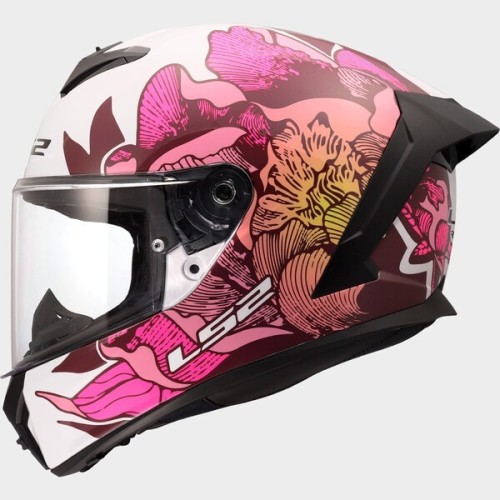 Casco moto integral LS2 FF820 Rapid III Poppies II White Pink tienda motos