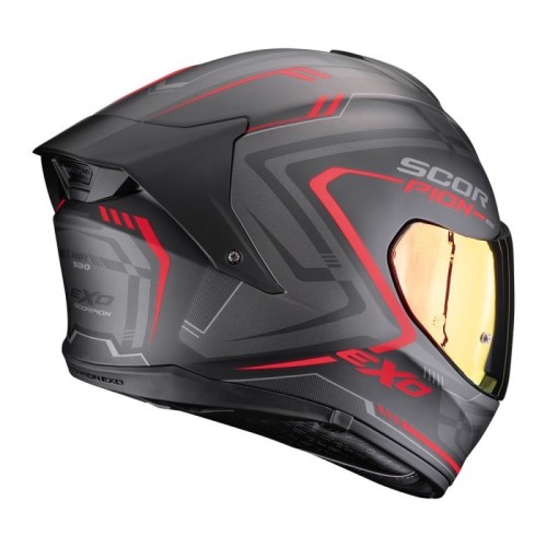Casco Scorpion Exo-530 Air Slope Negro Mate Rojo
