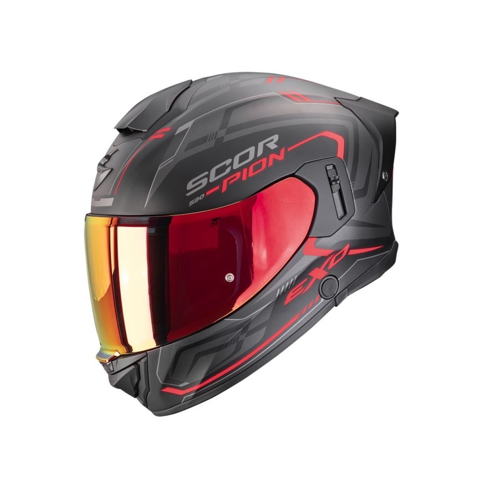 Casco Scorpion Exo-530 Air Slope Negro Mate Rojo