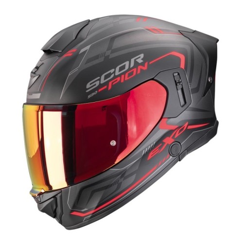 Casco Scorpion Exo-530 Air Slope Negro Mate Rojo