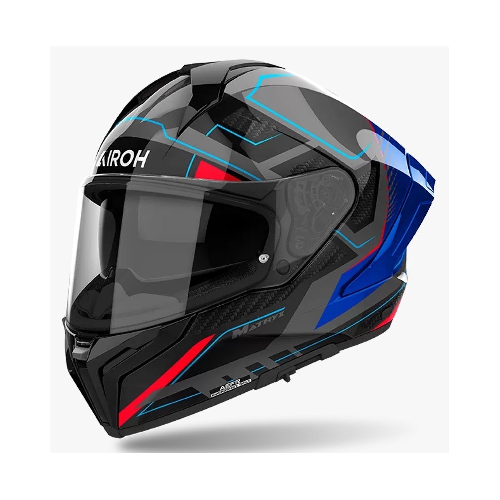 Casco moto integral Airoh Matrix Rocket Blue Red outlet tienda Hospitalet