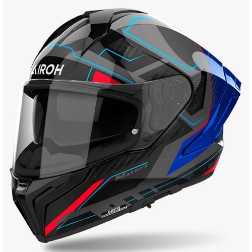 Casco moto integral Airoh Matrix Rocket Blue Red outlet tienda Hospitalet