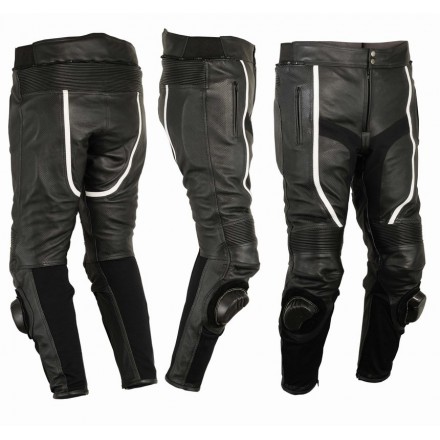 Pantalón de cuero perforado Goyamoto GM-155 negro