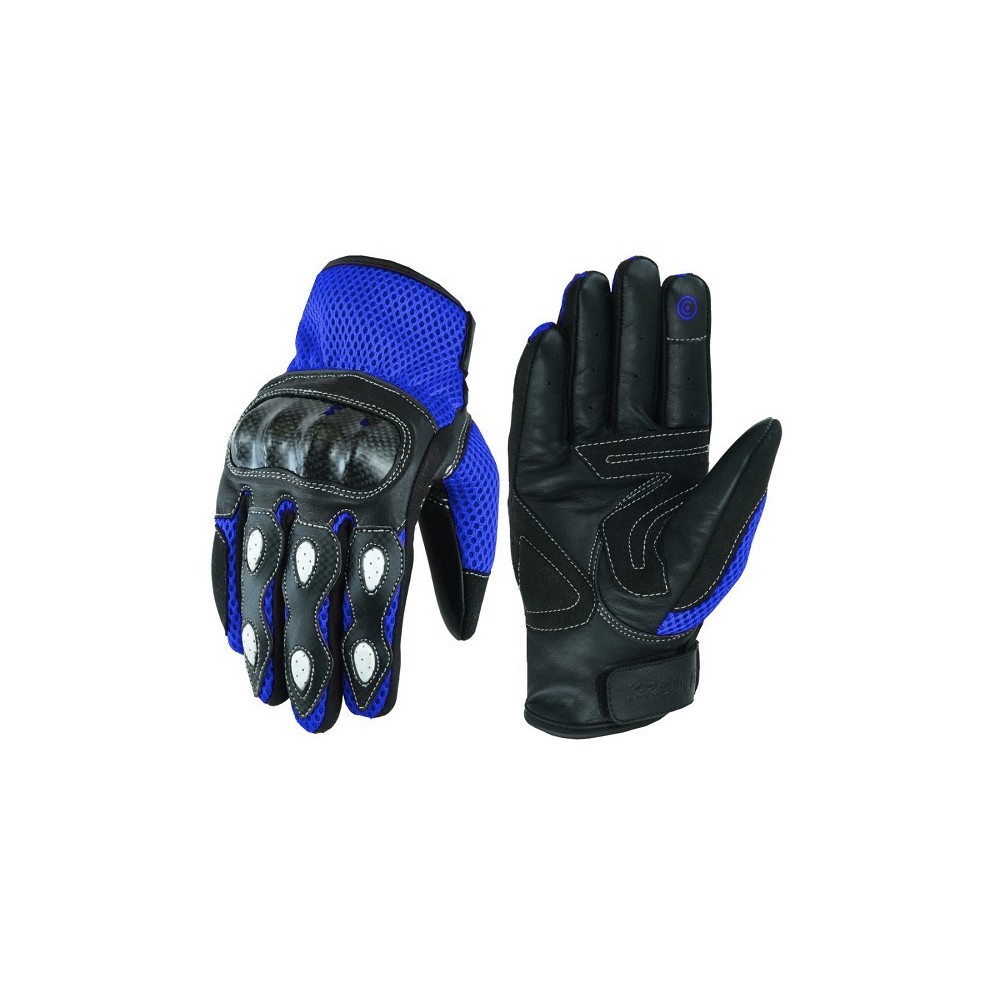 Guantes cortos de verano Compilo CM-31 azul tienda moto Hospitalet