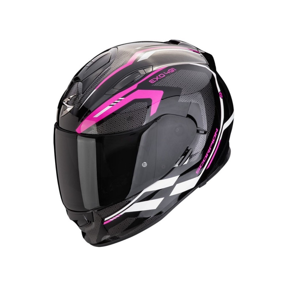 Casco integral Scorpion EXO-491 Kripta negro-rosa-blanco