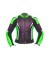 Liquidación Chaqueta de cuero para moto Compilo CM-1000 color negro-blanco-verde en oferta y outlet