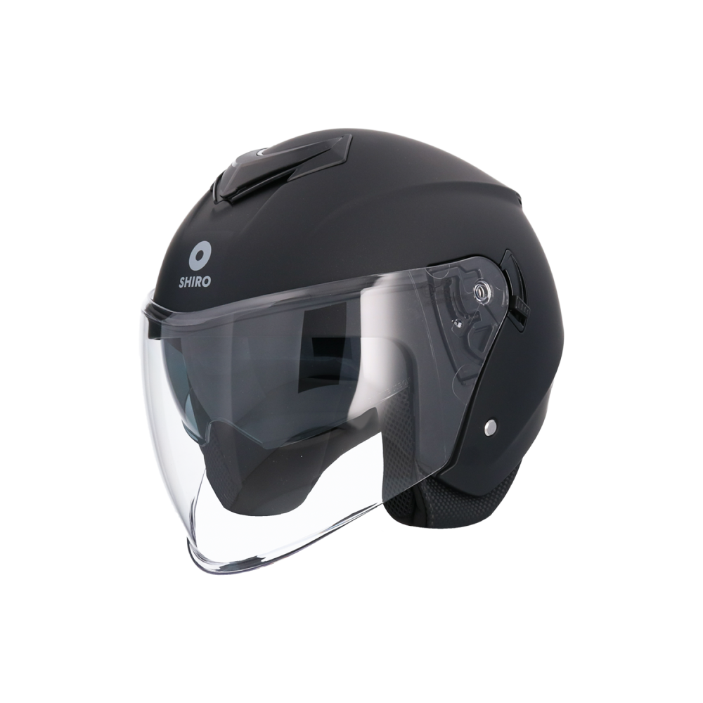 Casco jet Shiro-Axor Ibiza grafito mate en tienda ropa moto Hospitalet