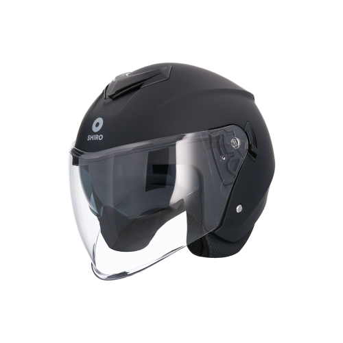 Casco jet Shiro-Axor Ibiza grafito mate en tienda ropa moto Hospitalet