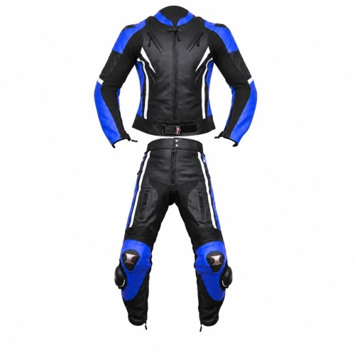 Mono de moto 2 piezas Compilo CM-1074 color negro-blanco-azul a precio de outlet