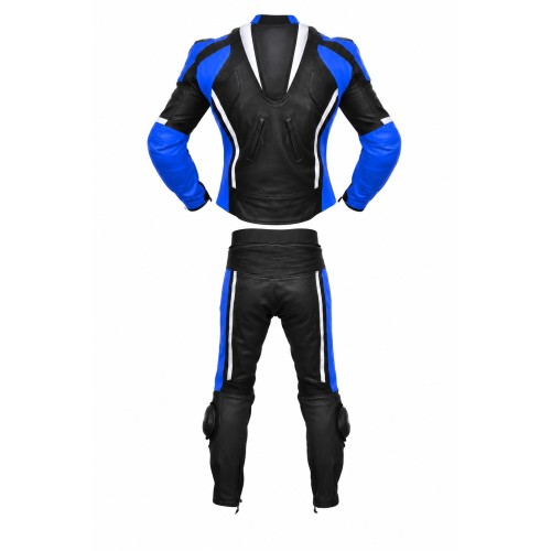 Mono de moto 2 piezas Compilo CM-1074 color negro-blanco-azul a precio de outlet