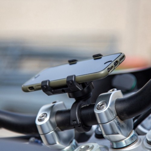 Kit Soporte móvil de manillar para moto SP Connect + abrazadera universal