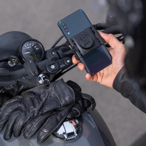 Kit Soporte móvil de manillar para moto SP Connect + abrazadera universal